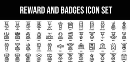 beloning en badges beroerte schets pictogrammen reeks vector