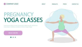 zwanger vrouw oefenen yoga. concept illustratie voor gezond levensstijl, sport, oefenen. huis bladzijde banier vector