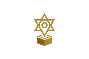 goud kaart bevind zich prijs trofee logo vector