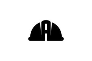 zwart wit helm bouw negatief ruimte weg logo vector
