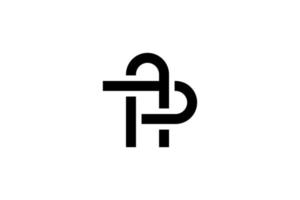 zwart wit eerste brief n p t een logo vector