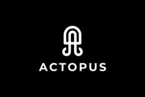zwart wit eerste brief een Octopus logo vector