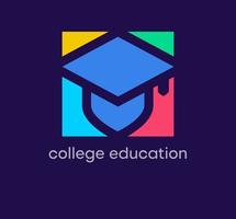 onderwijs college hoed logo. uniek ontwerp kleur overgangen. speciaal onderwijs scholen logo sjabloon. vector. vector