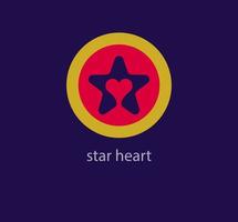 hart logo binnen modern ster. uniek kleur overgangen. ronde etiket logo sjabloon. vector