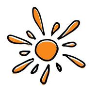 schattig tekenfilm hand- getrokken zon icoon vector