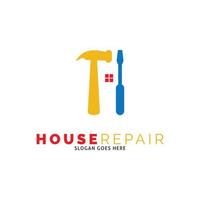 huis reparatie of huis vernieuwing icoon vector logo sjabloon illustratie ontwerp