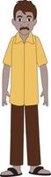 dorp Mens karakter met geel shirt. vector