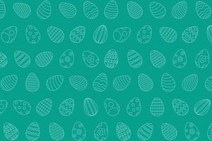 naadloos patroon van gelukkig Pasen in lijn kunst stijl met eieren. mooi zo voor groet kaart, banier, poster, folder, en web. vector