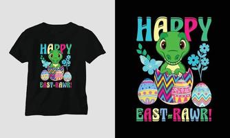 Pasen zondag t-shirt ontwerp met konijntjes, konijnen, eieren, enz. vector