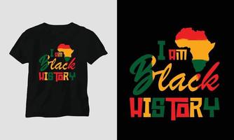 zwart geschiedenis maand t-shirt en kleding ontwerp. vector afdrukken, typografie, poster, embleem, festival