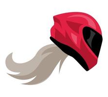 icoon vol gezicht helm met lang haar- vrouw. kant visie. de concept van sport, motorfietsen, voertuigen. vlak vector illustratie.