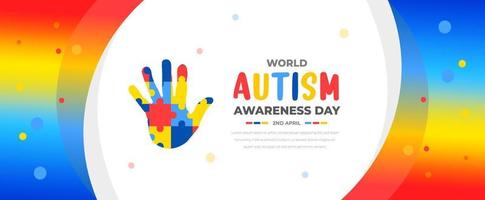 wereld autisme bewustzijn dag achtergrond ontwerp sjabloon. wereld autisme dag kleurrijk puzzel vector spandoek. symbool van autisme. autisme Gezondheid zorg medisch vlak achtergrond van april 02 viering.