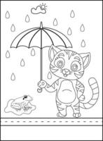 schattig kat schets kleur bladzijde voor kinderen lijn tekening dier kleur boek tekenfilm vector illustratie geïsoleerd Aan wit tekening achtergrond