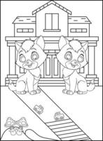 schattig kat schets kleur bladzijde voor kinderen lijn tekening dier kleur boek tekenfilm vector illustratie geïsoleerd Aan wit tekening achtergrond
