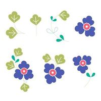 reeks een bloemen grens met een krans van groen bladeren en blauw bloemen voor een bruiloft kaart, een groet kaart, of decoratief kunstwerk. vector