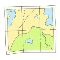 een kaart van de Oppervlakte in tekenfilm stijl. symbool van navigatie. vector illustratie geïsoleerd Aan een wit achtergrond