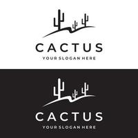 wijnoogst natuurlijk cactus boom fabriek logo sjabloon ontwerp, woestijn fabriek met bewerkbare vector illustratie.