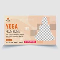 yoga klasse video miniaturen vector banier Hoes ontwerp.