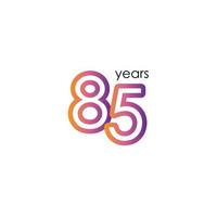 85 jaar verjaardag kleur volledige elegante viering vector sjabloon ontwerp illustratie