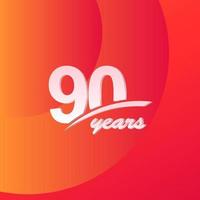 90 jaar verjaardag kleur volledige lijn elegante viering vector sjabloon ontwerp illustratie