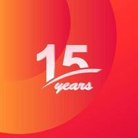 15 jaar verjaardag kleur volledige lijn elegante viering vector sjabloon ontwerp illustratie