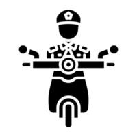 Politie officier Aan scooter icoon stijl vector