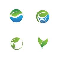 logo's van groene boom blad ecologie vector