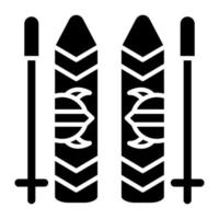 viking skis icoon stijl vector