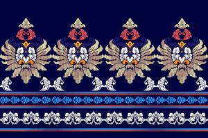 ikat etnisch naadloos patroon ontwerp. aztec kleding stof mandala textiel behang. tribal inheems motief boho ornament Afrikaanse Amerikaans Indisch volk traditioneel borduurwerk vector achtergrond