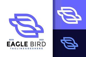 brief s adelaar vogel logo vector icoon illustratie