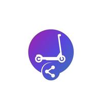 pictogram voor het delen van een kickscooter voor web en apps vector