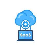 saas, software als een service vector-pictogram vector