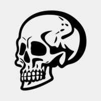 zwart en wit menselijk schedel tatoeëren ontwerp vector