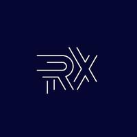 RX brieven logo, lijn vector