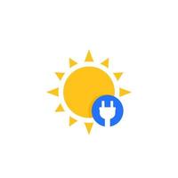 zonne-energie pictogram met stekker en zon vector