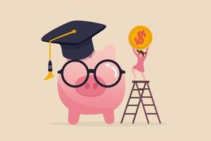 school- of onderwijsfonds, financiële planning voor kindschool- of universiteitsbudget en studiebeursconcept vector