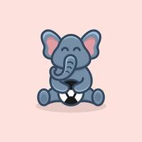 schattig olifant logo vector