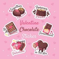 Valentijn chocola sticker verzameling vector