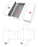 eenvoudige doos en 2 omslagen gestanst sjabloon vector