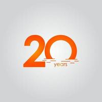 20 jaar verjaardag viering zonsondergang oranje vector sjabloon ontwerp illustratie