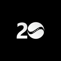 20 jaar verjaardag viering witte snoep vector sjabloon ontwerp illustratie