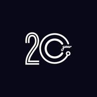 20 jaar verjaardag viering nummer vector sjabloon ontwerp illustratie logo pictogram