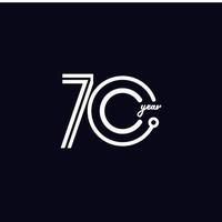 70 jaar verjaardag viering nummer vector sjabloon ontwerp illustratie logo pictogram