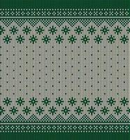 lelijk trui Bij buffel plaid vrolijk Kerstmis en gelukkig nieuw jaar groet kaart kader grens . illustratie gebreid achtergrond naadloos patroon met volk stijl Scandinavisch ornamenten. vector