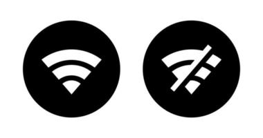 Wifi internet verbonden verbinding verbroken icoon vector. draadloze netwerk Aan uit concept vector