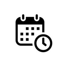 datum tijd icoon vector in modieus stijl. kalender en klok concept