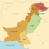 gedetailleerd land kaart van Pakistan vector