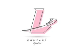 l roze grijs lijn alfabet brief logo icoon ontwerp met zucht. creatief sjabloon voor bedrijf en bedrijf vector