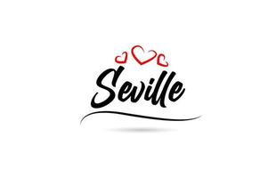 Sevilla Europese stad typografie tekst woord met liefde. hand- belettering stijl. modern schoonschrift tekst vector
