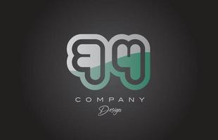 74 groen grijs aantal logo icoon ontwerp. creatief sjabloon voor bedrijf en bedrijf vector